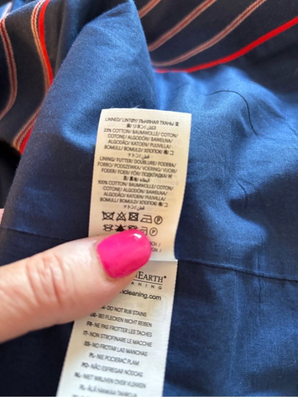 Boden Bloomsbury Blazer US 10 Blue Pink Pinstripe Cotton Linen Lined Jacket - Picture 6 of 6
